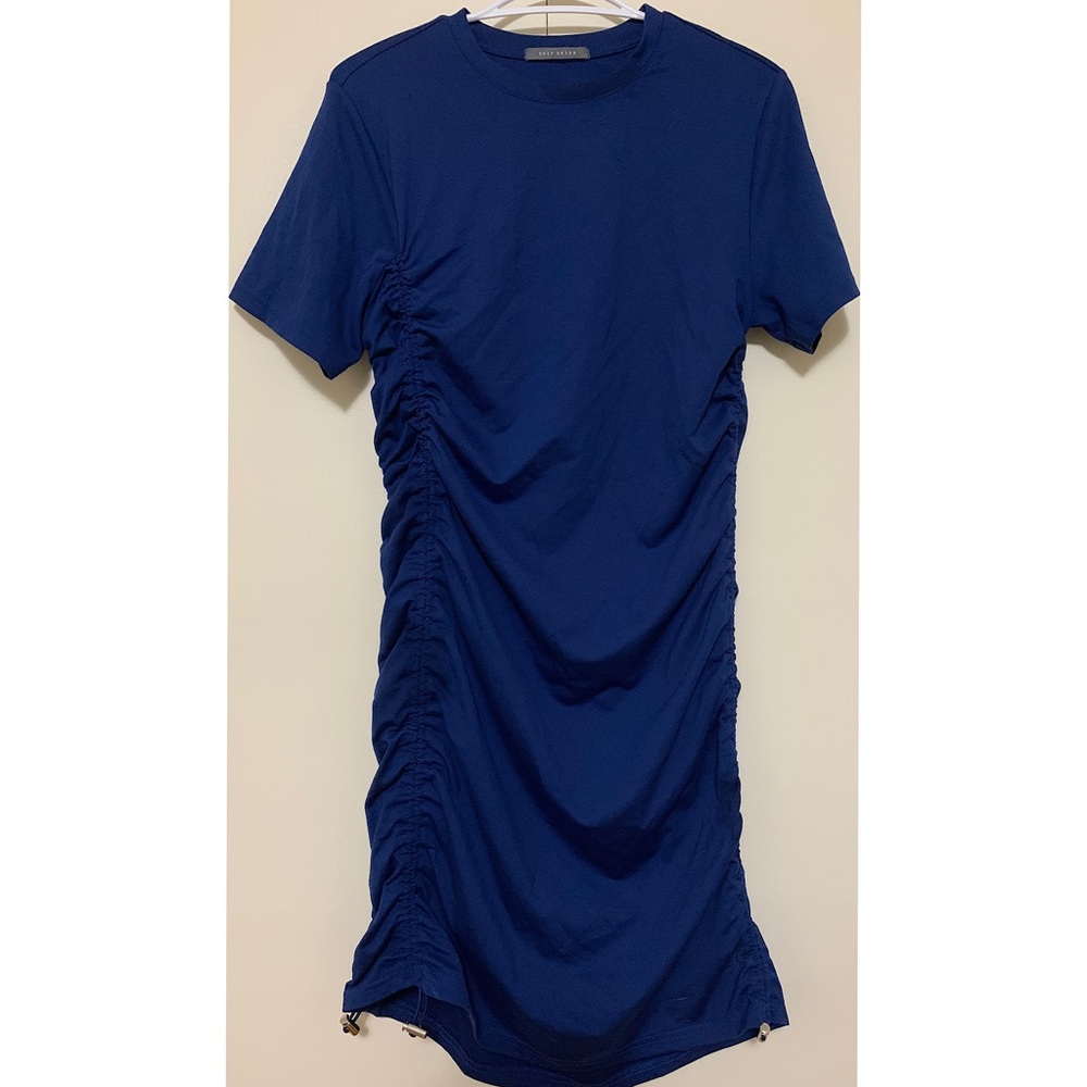 Suzy Shier Short Sleeve Shirred Side Knit Mini Dress Size Small